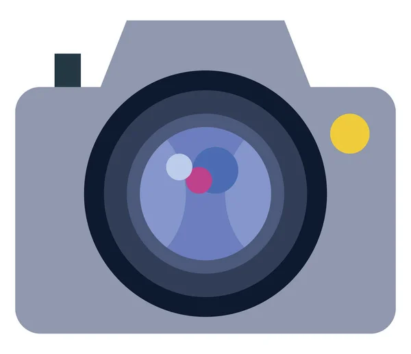 Цифрова камера з фокусною лінзою векторна або кольорова ілюстрація — стоковий вектор