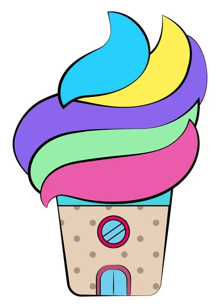 Цветная векторная иллюстрация магазина мороженого — стоковый вектор