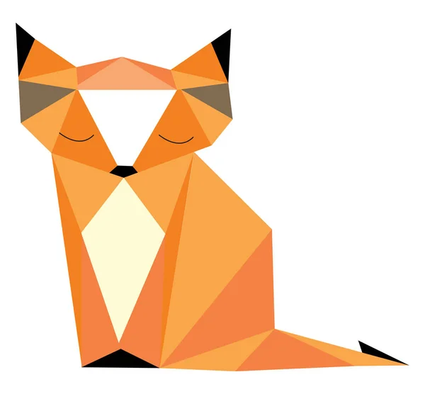 Fox of geometrical shapes vector or color illustration — Stock Vector