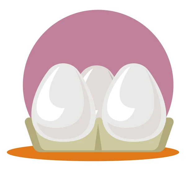 Яєчний лоток з яйцями, векторна кольорова ілюстрація . — стоковий вектор