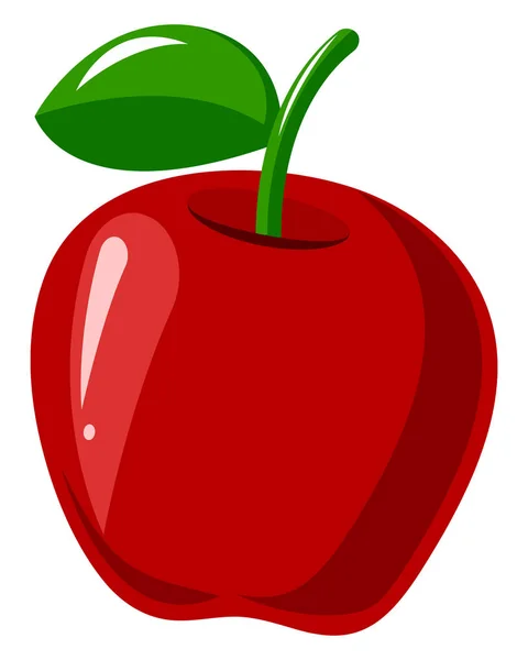 Pomme rouge, illustration vectorielle en couleur . — Image vectorielle