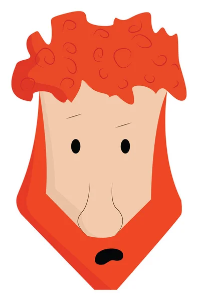 Een jongen met oranje haar en baard, Vector kleur illustratie. — Stockvector