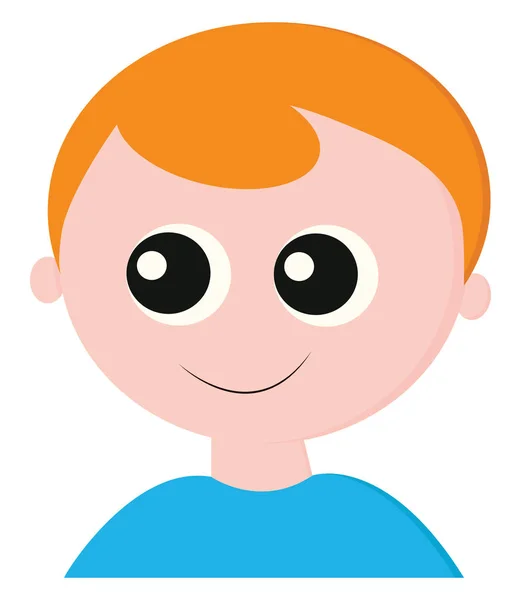 Un ragazzo felice con una camicia blu, illustrazione a colori vettoriale . — Vettoriale Stock