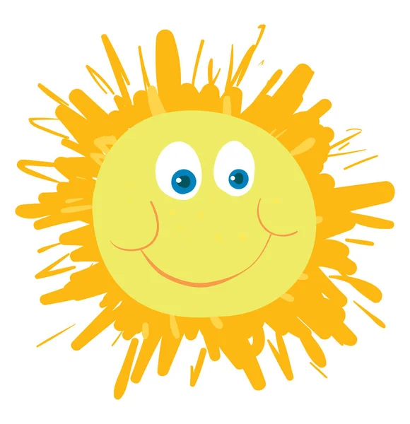 En lycklig sol, vektor färg illustration. — Stock vektor