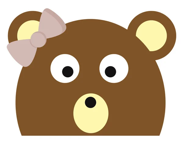 Un ours avec un arc, illustration vectorielle en couleur . — Image vectorielle