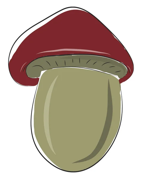 Um cogumelo marrom, ilustração de cor vetorial . — Vetor de Stock