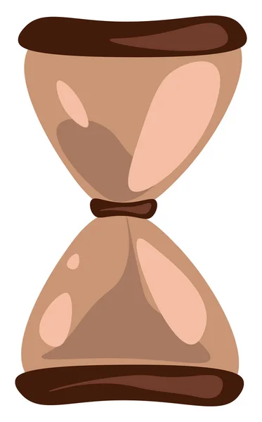 Reloj de arena de color marrón, ilustración de color vectorial . — Vector de stock