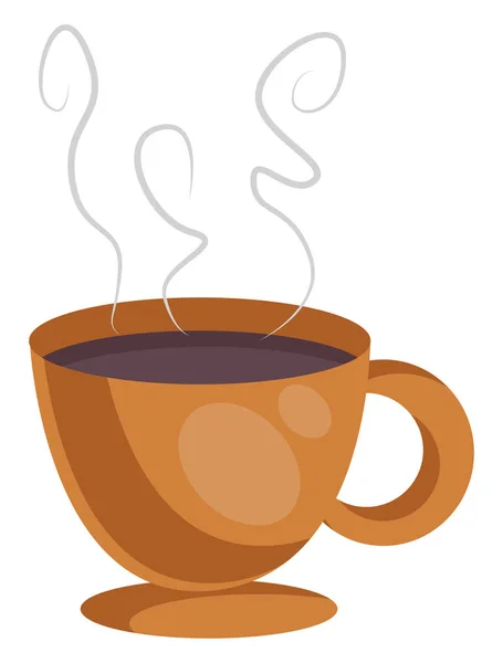 Orange Tasse Kaffee Vektor Illustration auf weißem Hintergrund. — Stockvektor