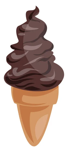 Χωνάκι με παγωτό σοκολάτας — Διανυσματικό Αρχείο