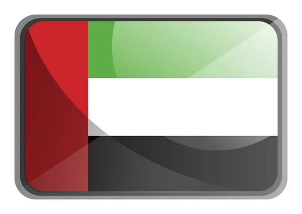 Ilustración vectorial de la bandera de los Emiratos Árabes Unidos en fondo blanco — Vector de stock