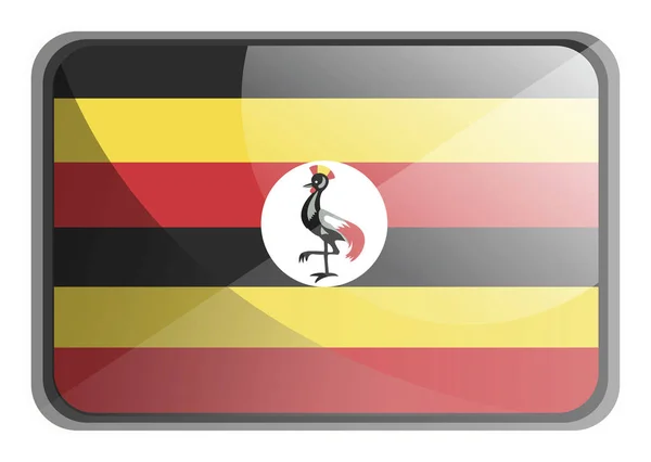 Vector illustration of Uganda flag on white background. — Stock Vector