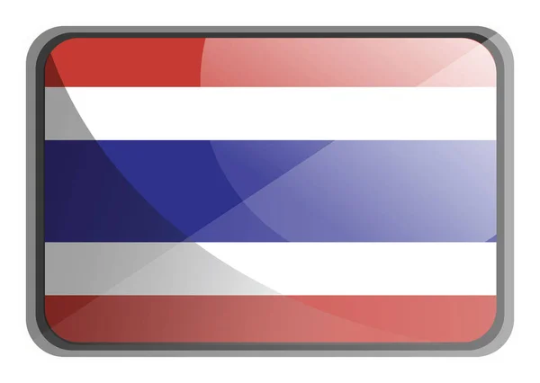 Ilustração vetorial da bandeira da Tailândia sobre fundo branco . — Vetor de Stock