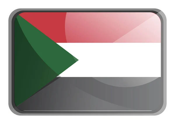 Ilustração vetorial da bandeira do Sudão sobre fundo branco . — Vetor de Stock