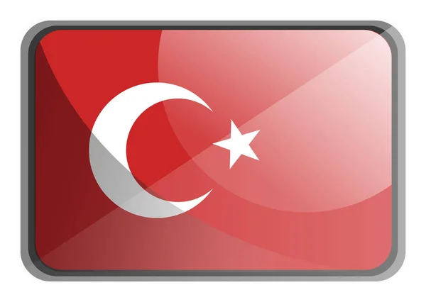 Illustrazione vettoriale della bandiera turca su sfondo bianco . — Vettoriale Stock