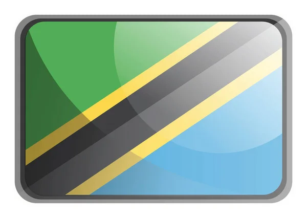 Illustrazione vettoriale della bandiera della Tanzania su sfondo bianco . — Vettoriale Stock