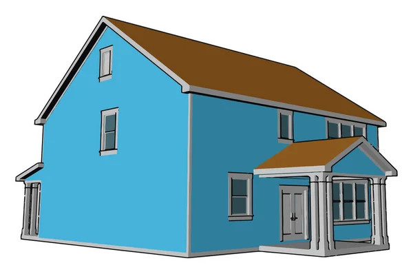 A farmhouse vector or color illustration — Stock Vector