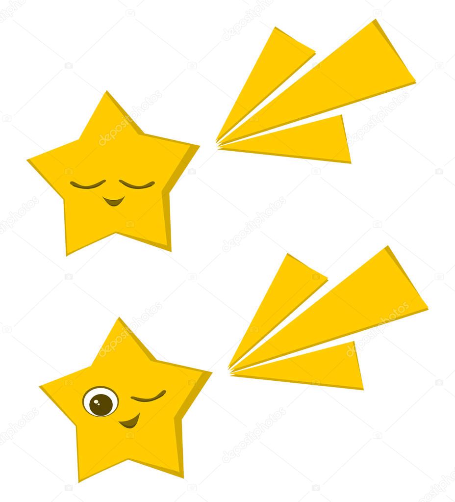 Two stars vector color illustration.