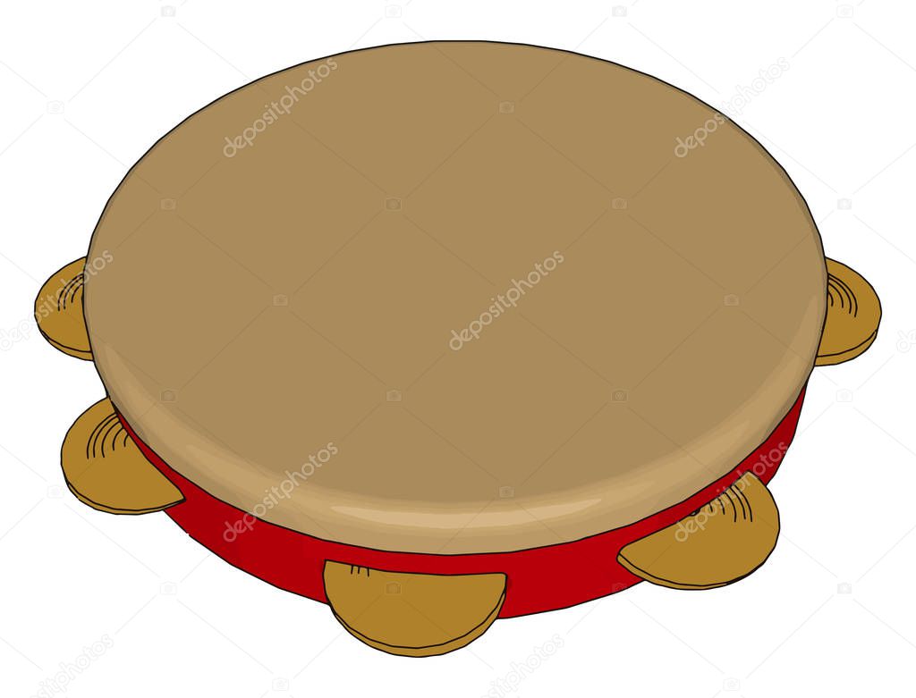 tambourine a musical instrument vector or color illustration