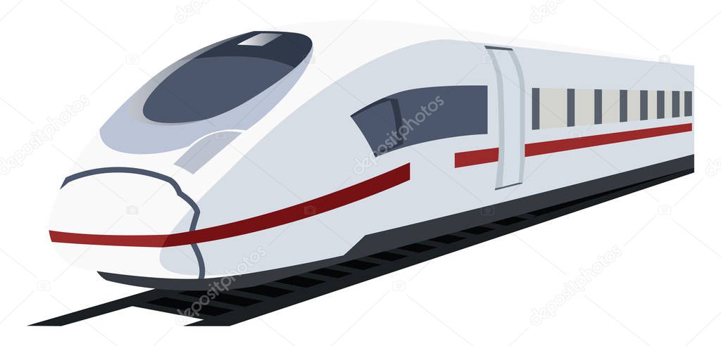 Vector illustration of white metro train.