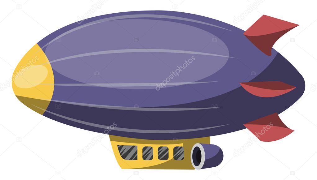Big purple aircraft vector illustration on white background.