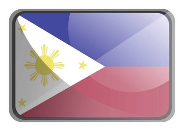 Beyaz arka planda Filipinler bayrağı vektör Illustration.
