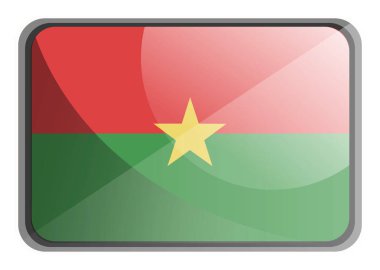 Beyaz arka planda Burkina Faso bayrağı vektör Illustration.