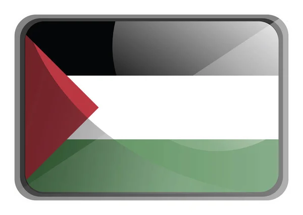 Ilustração vetorial da bandeira da Palestina sobre fundo branco . — Vetor de Stock