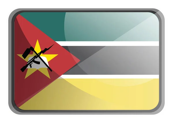 Vektorillustration der mosambikanischen Flagge auf weißem Hintergrund. — Stockvektor