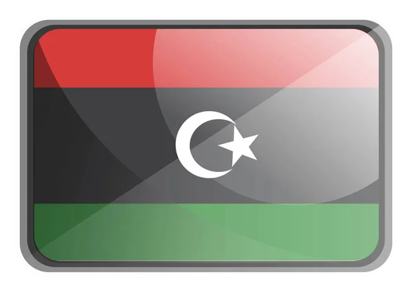 Ilustración vectorial de la bandera de Libia sobre fondo blanco . — Archivo Imágenes Vectoriales