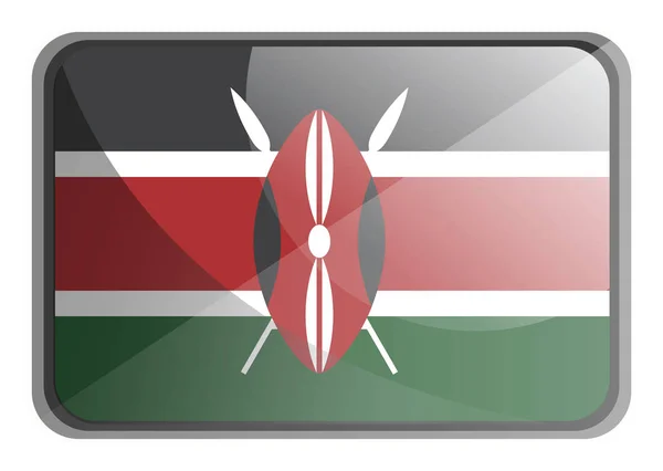 肯尼亚旗子的向量例证在白色背景. — 图库矢量图片