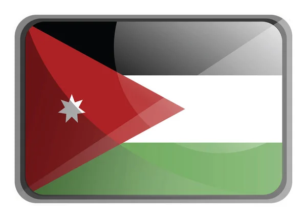Ilustração vetorial da bandeira da Jordânia sobre fundo branco . — Vetor de Stock