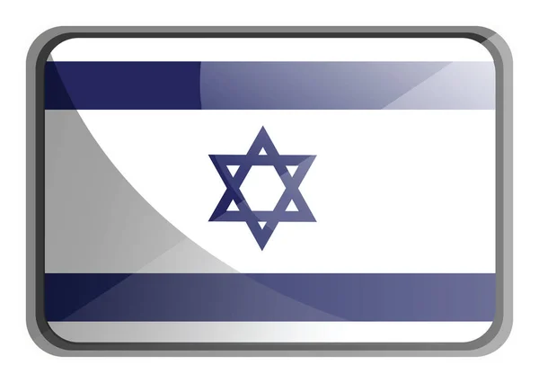 Vektorová ilustrace izraelské vlajky na bílém pozadí. — Stockový vektor