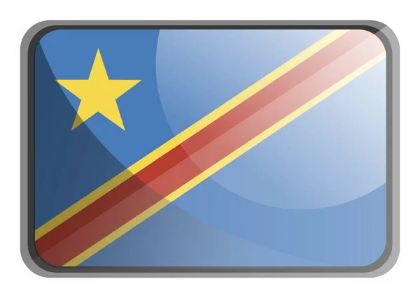 Vector illustration of Democratic republic of Congo flag on whit — Stock Vector