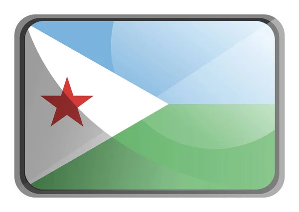 Ilustración vectorial de la bandera de Yibuti sobre fondo blanco . — Vector de stock