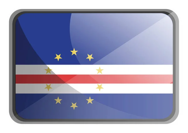 Ilustração vetorial da bandeira de Cabo Verde sobre fundo branco . — Vetor de Stock