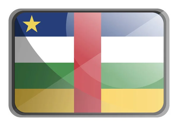 Ilustración vectorial de la bandera de la República Centroafricana en blanco ba — Vector de stock