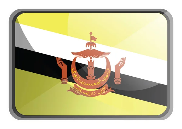 Vector illustration of Brunei flag on white background. — Stock Vector