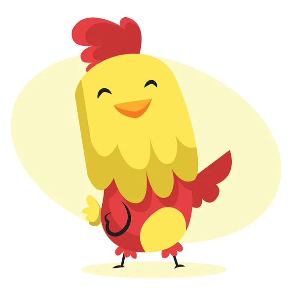 Gallo feliz arte de Pascua ilustración web vector en una espalda blanca — Vector de stock