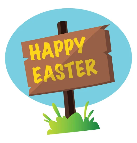 Happy Easter sign in the grass illustration web vector on a whit — Stock Vector