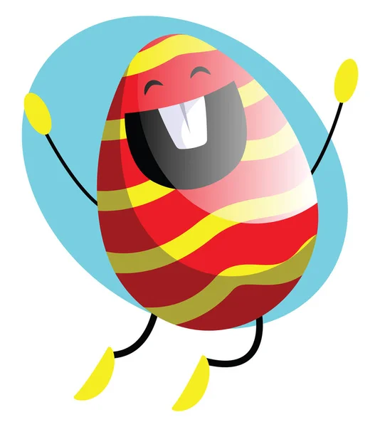 Easter egg jumping from happiness illustration web vector on a w — Stock Vector