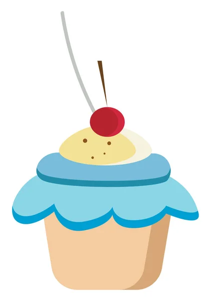 Lindo cupcake vector ilustración sobre fondo blanco — Archivo Imágenes Vectoriales