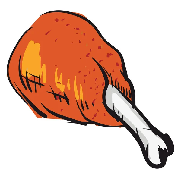 Krispiga stekt kyckling ben vektor illustration på vit bakgrund — Stock vektor