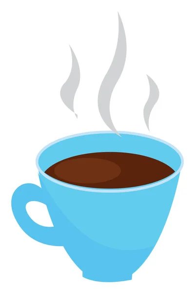 Copo de café azul claro com vetor de café fumegante ilustração o — Vetor de Stock