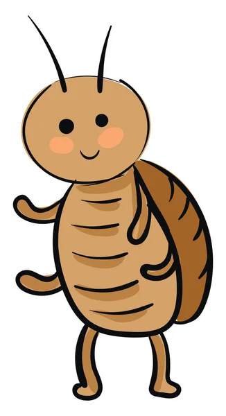 Smiling cockroach vector illustration on white background. — Stock Vector