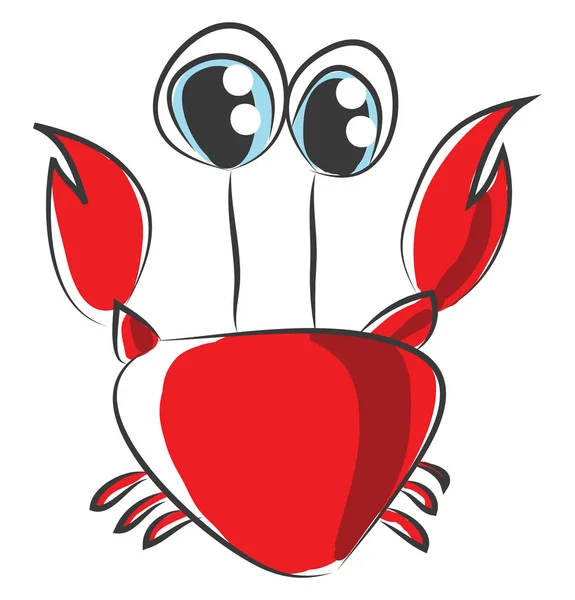 Dessin animé d'illustration vectorielle de crabe rouge sur fond blanc . — Image vectorielle