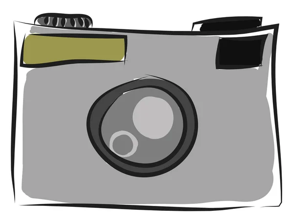 Vector illusztráció egyszerű szürke fotó kamera fehér backgro — Stock Vector
