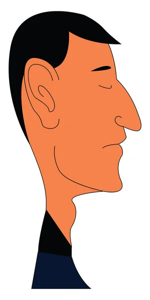 Caricatura del hombre con gran ilustración del vector del oído en la espalda blanca — Vector de stock