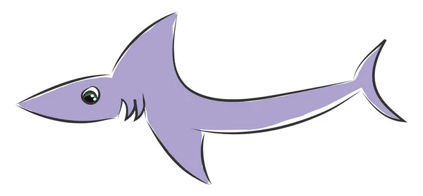 Ilustração do vetor tubarão violeta claro sobre fundo branco . — Vetor de Stock