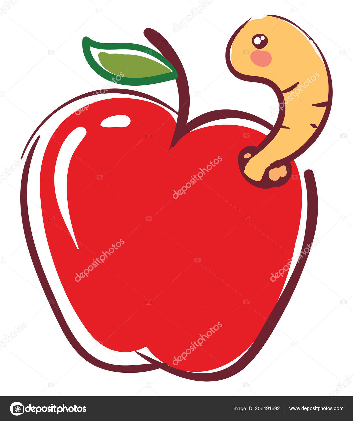 Червивое яблоко вектор