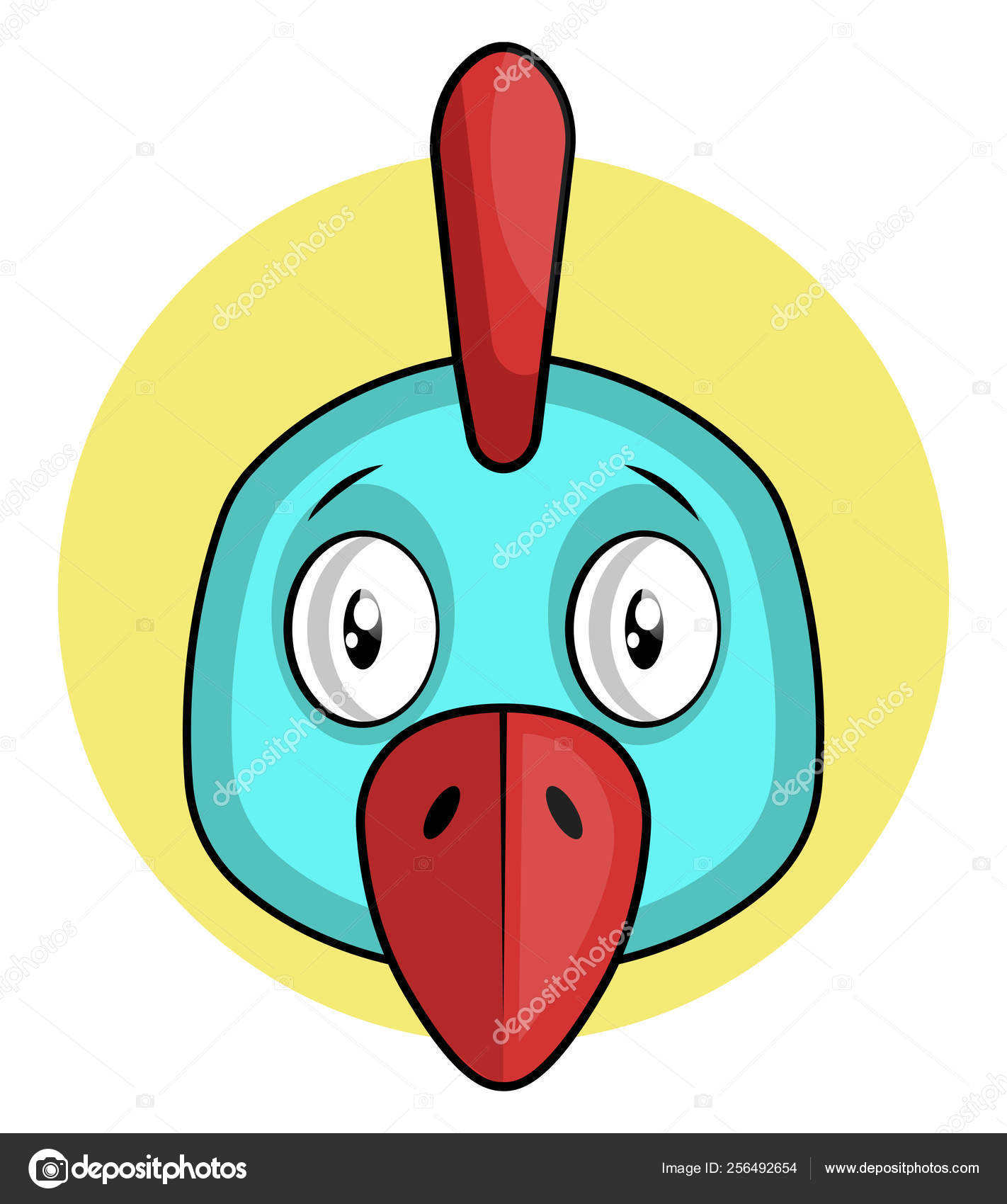 Oiseau Bleu Dessin Animé Avec Illustration Vectorielle Bec